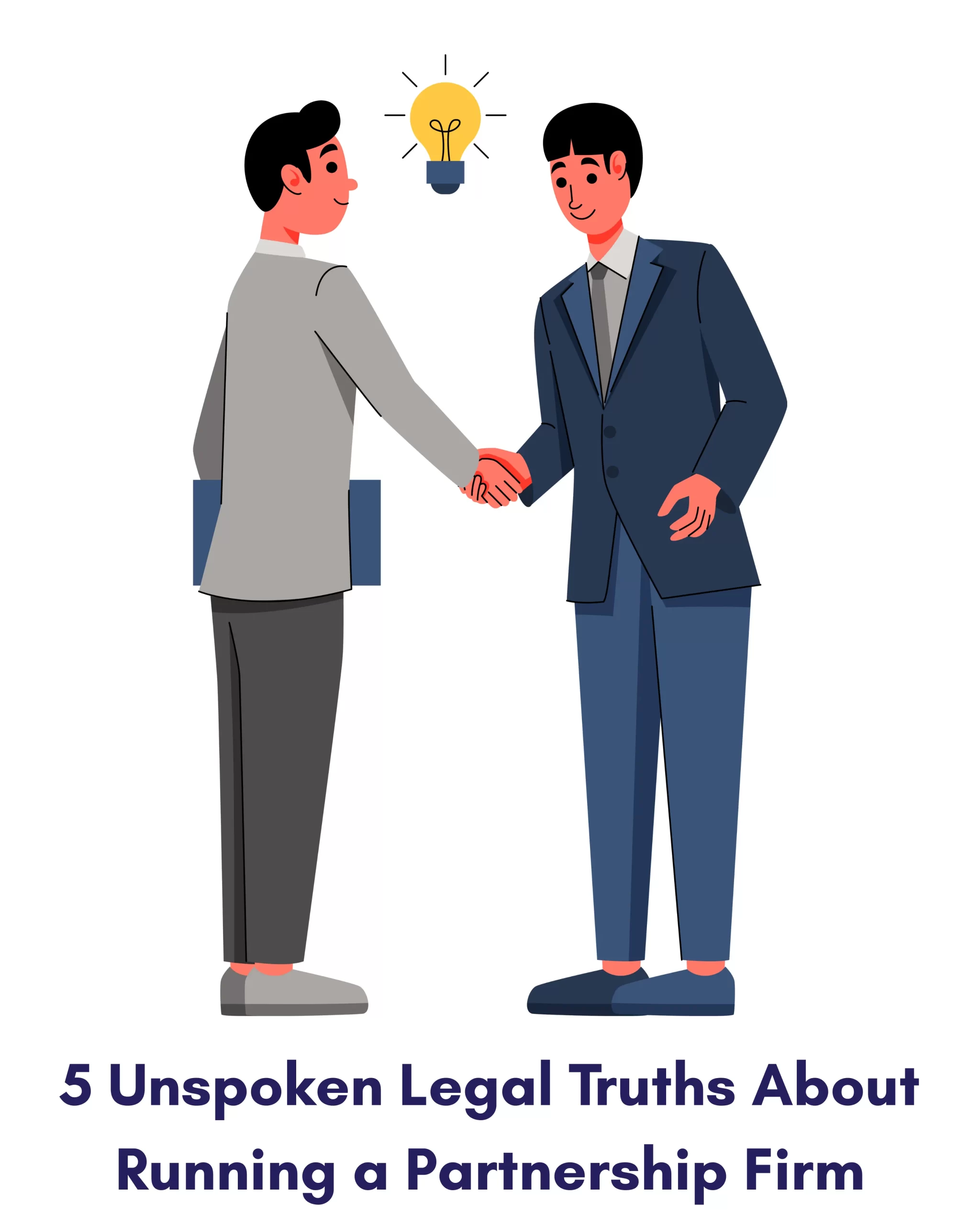 Partnership setup visual showing two partners with legal documents in an Indian office environment.